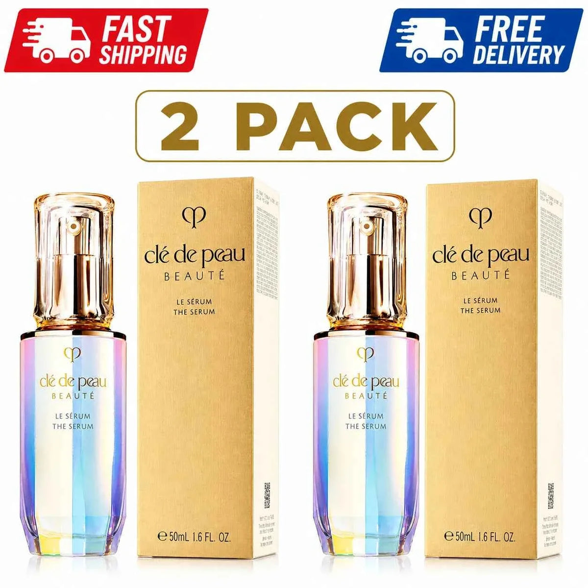 2 Pack Cle de Peau Beaute The Serum Full Size 50mL / 1.6 Oz NIB Luxury Skincare - Aifan Brands