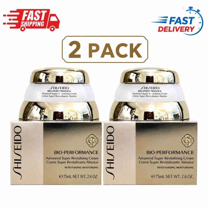 2 Pack Shiseido Bio-Performance Advanced Super Revitalizing Cream 2.6 oz (75ml) Anti-Aging Moisturizer - Aifan Brands