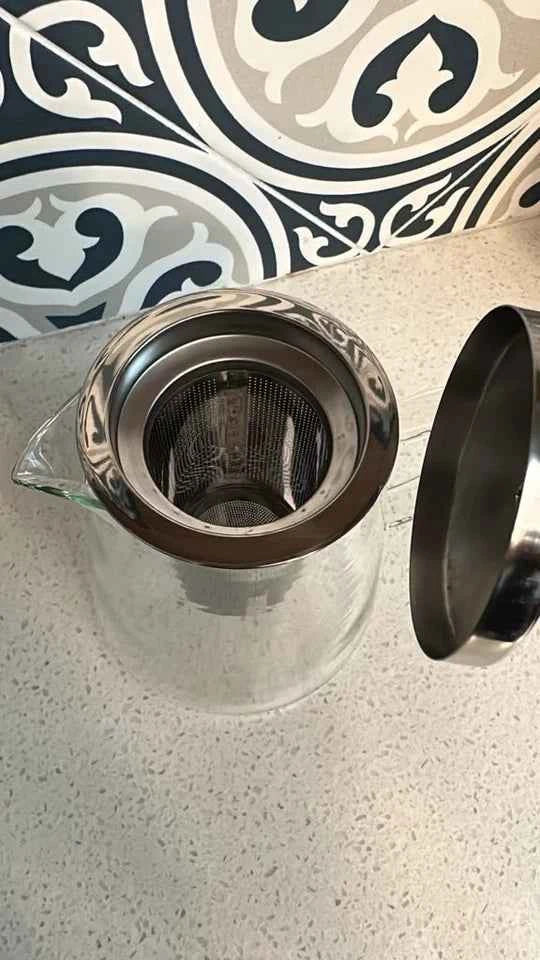 Title: Clear Glass Teapot with Stainless Steel Infuser & Lid 32 oz / 950ml - Aifan Brands