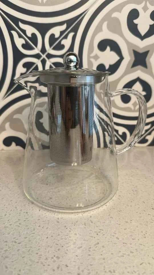 Title: Clear Glass Teapot with Stainless Steel Infuser & Lid 32 oz / 950ml - Aifan Brands