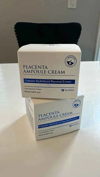 2 Pack Mizon Placenta Cream 50ml | Firming, Anti-Wrinkle & Deep Moisturizing K-Beauty Skincare - Aifan Brands
