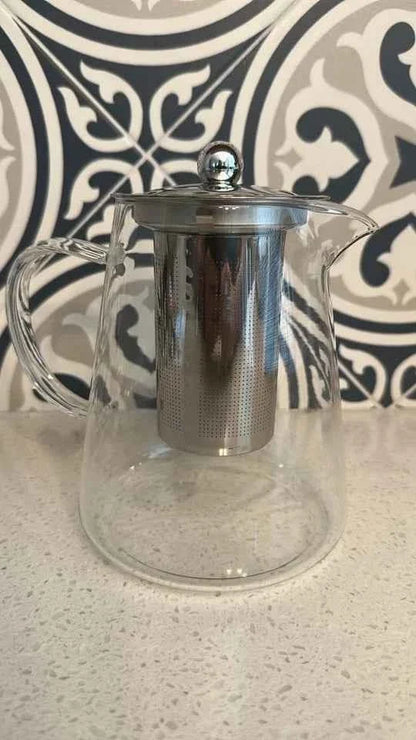 Title: Clear Glass Teapot with Stainless Steel Infuser & Lid 32 oz / 950ml - Aifan Brands